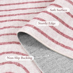 Lahome Abstract Washable Rugs, 4x6 Pink Rug for Bedroom Nursery Soft Non Slip Modern Living Room Rug, Ultra-Thin Non-Shedding Throw Carpet for Entryway Kitchen Office(4'x6',Pink)