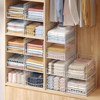 JKsmart 4-Tier Stackable Closet Organizer,Extra Large Clothes Storage Shelf,Clothing Cupboard Organizer System- Closet Wardrobe Storage Bins for Jeans, Pants, Sweaters,Purse,t-Shirt Organization