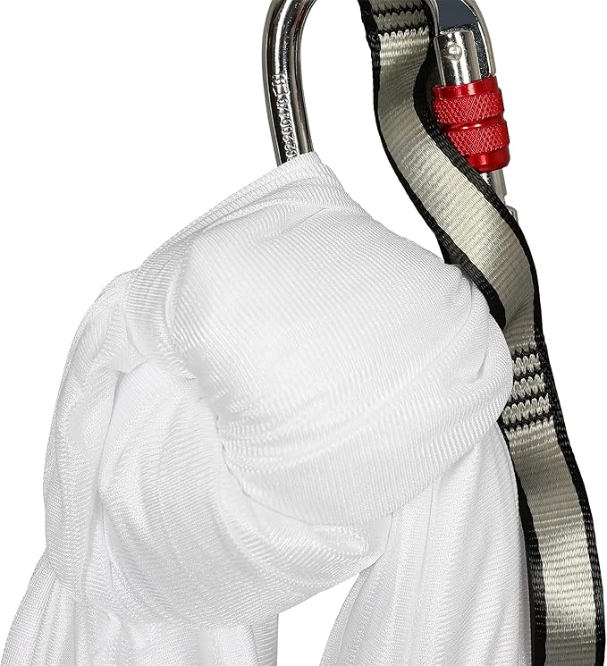 Kojem Aerial Silk Fabric Yoga Swing Kit For Fitness Yoga Inversions Flexibility Core Strength Dance White Nylon Fabric 6.6/13.1 Yards
