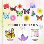 Colingmill 60 Pcs Summer Ornaments for Tree 3.15'' Summer Wooden Flower Butterfly Sunflower Ornaments Spring Wood Hanging Tree Decoration for Birthday Wedding Baby Shower Party Decoration