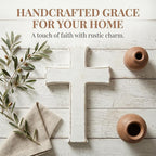 Bltgh White Wooden Cross Wall Decor, Religious Cross Gifts With Hook on Hanging Wall Or Table, Confirmation Cross Gift, Baptism Gifts, Rustic Home Church Room Crosses Décor, 10x6.5 IN