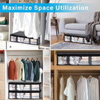 10 Pack Under Bed Storage Containers for Clothes Folding Storage Bins with Clear Window and Reinforced Handles Underbed Storage Containers for Organization and Storage Clothing Blankets