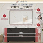 Keonjinn 60 x 36 Inch Black Bathroom Mirrors for Over Sink, Large Metal Framed Rectangle Vanity Mirror for Wall, Matte Black, Square Corner, Oversized, Sturdy & Solid(Horizontal/Vertical)
