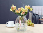 Large Colored Modern Glass Vase Irised Crystal Clear Glass Vase 8.0" for Decorative Home Office Centerpieces Flowers Décor(Colored 8.0in)