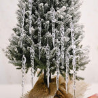 48 Pcs Plastic Hanging Icicles Drop Ornament for Christmas Tree Wedding Party Decorations (Transparency)