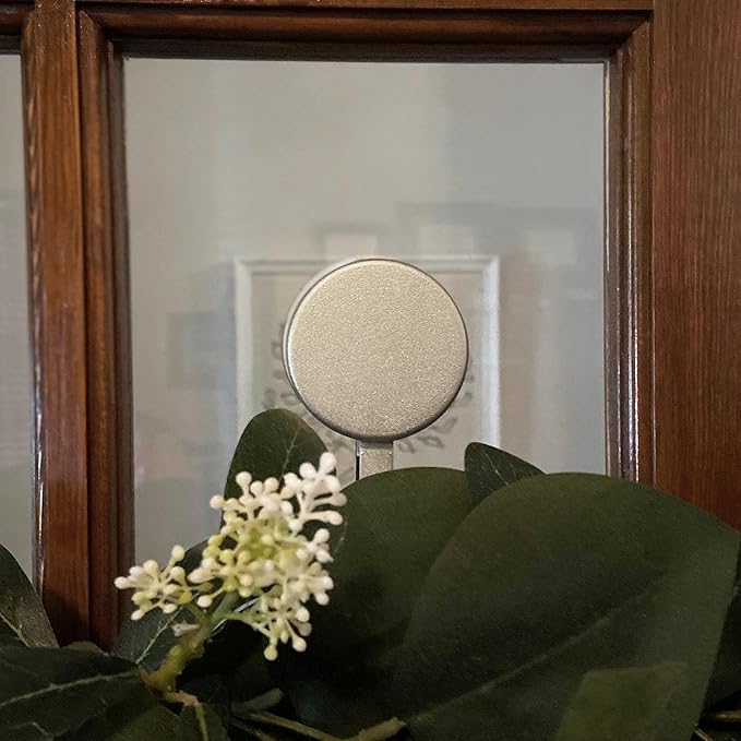 Haute Decor Attract Magnetic Wreath Hanger (Textured Silver) - Set of 2 Magnets - for 2 Metal Doors/Surfaces or 1 Single-Pane Glass Door/Window -Will not Work on Double-pane Glass or Thick Glass