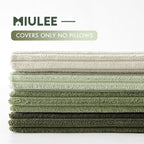 MIULEE Decorative Throw Pillow Covers Set of 4 Summer Light Green Gradient Natural Earthy Modern Classic Soft Corduroy Cushion Covers for Sofa Couch Bed Living Room Spring Home Decor 24x24 Inch
