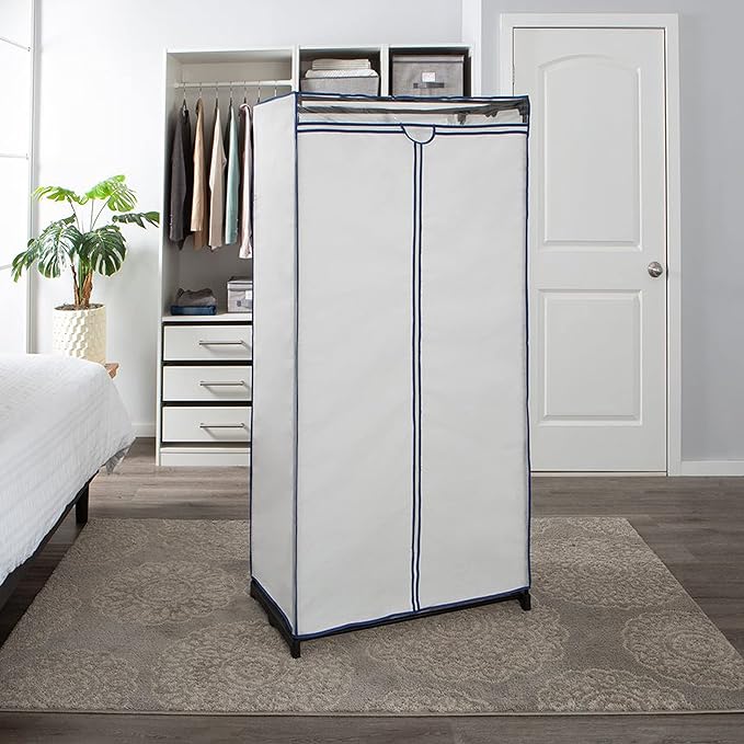Simplify 36" Wide Portable Closet | Great for Clothes | Accessories | Heavy Duty | Hanging Rod | Easy to Assemble | Dimensions : 36” x 63” x 19” | White