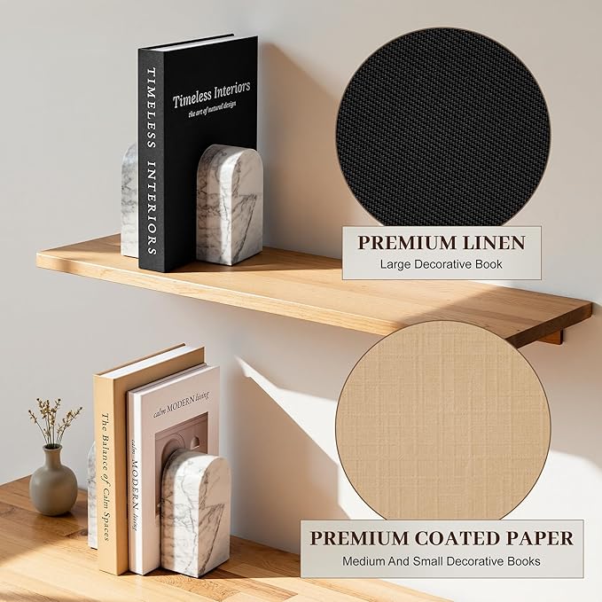 JARLINK Beautiful Decorative Books, Set of 3 Stackable Fake Books for Coffee Table, Shelf & Mantel Decor - Modern Home Decoration with Hidden Storage for Photos, Keepsakes & Living Room Styling, Black