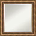 Amanti Art Bronze Wall Mirror 25x25 Manhattan Bronze Square Bathroom Mirror for Wall Decor Living Room, Medium Traditional Wood Frame, Hangs Horizonally and Vertically, Bathroom Decor, Beveled Edge