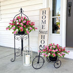 Artificial Fake Flowers for Outdoors Spring Decoration 2 Bundles Faux Flowers Plants for Outdoor Planters UV Resistant Silk Realistic Flowers for Outside Home Garden Front Porch Patio Décor