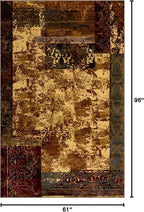 Unique Loom Barista Collection Area Rug - Arusha (5' 1" x 8' Rectangle, Beige/ Black)