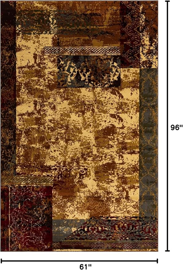Unique Loom Barista Collection Area Rug - Arusha (5' 1" x 8' Rectangle, Beige/ Black)