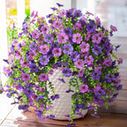Artificial Faux Flowers Plants for Outdoor Spring Summer Decoration, 2PCS Fake Silk Daisy Flowers No Fade UV Resistant Realistic for Outside Home Planter Porch Patio Balcony Yard Decor (Purple)