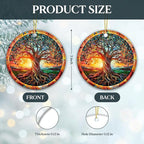 The Celtic Tree of Life Ornament – Irish Ornament 2025, Celtic Spiritual Sun & Nature Design – Colorful Tree Symbol of Strength, Renewal & Unity – Ceramic Hanging Keepsake for Christmas