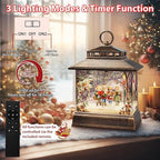 Christmas Snow Globe Lantern Water Glittering Lantern with 8 Songs & 6H Timer Romote Control Christmas Snow Globes USB & Battery Operated for Christmas Festival Decorations Gifts (Christmas Carol)
