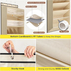16-20 Pairs Over the Door Shoe Organizer, Clear Pockets Shoe Rack for Closet Door, Hanging Shoe Rack for Boots, Behind the Door Shoe Holder Fit All the Family's Sneakers, Boots, Heels, Beige