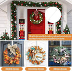 PECULA 2 Pack 14” Wreath Hangers for Front Door, Wreath Door Hanger 40lb Load-Bearing, Metal Wreath Hanger for Welcome Sign, Door Wreath Hanger for Halloween, Easter, Christmas Decorations (White)