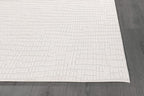 Modern Micro Loop Indoor Area Rugs for Living Room Bedroom Kitchen Geometric Pebble White 6x9 Luxury Durable Low and High Pile Non-Shedding Stain Resistant Soft Area Carpet 6 x 9