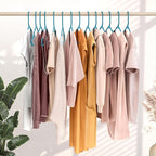 Plastic Hangers 50 Pack Blue - Clothes Hangers - Makes The Perfect Coat Hanger and General Space Saving Clothes Hangers for Closet - Percheros Ganchos para Colgar Ropa Hangars