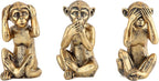 Leekung 3 Wise Monkeys Statue for Home Decor Accents,Hear no Evil See no Evil Speak no Evil Figurine for Living Room Boho Desk Gold Modern Table Decor,Monkey Gift Shelf Decor Accents Antique Bronze