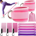 11 Pcs Ankle Resistance Bands with Cuffs, Glutes Workout Ankle Weights for Women Working Out, Exercise Bands Set with Ankle Straps for Leg Butt Exercise Equipment - Perfect for Home Workouts