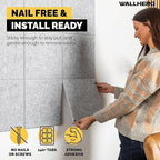 WALLHERO Cork Boards for Walls, Bulletin Boards 59"x36" | 15 Pack | Felt Bulletin Board, Large Cork Board for Office, Wall Protector for Dart Board, Corks Boards, Felt Board Tiles (Gray Marble)