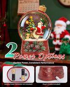 Christmas Santa Snow Globe Light up Lantern with 8 Songs, 6.69" Red Christmas Snow Globes for Kids Adults, 6H Timer & Dual Power, Snowglobes Christmas Decorations Indoor, Gifts for Women Men
