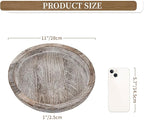 Hanobe Candle Plate Holder Tray: Round Wood Decorative Candle Plate - Rustic Farmhouse CoffeeTable Decor - Tealight Pillar Trays for Home Decor (Whitewash)