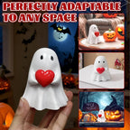 Valentines Ghost Figurine - 3.5 in Spooky Resin Ghost Statue, Funny Cute Red Heart Ghost Valentines Decor for Valentines Day Decoration for Home, Best Valentines Day Gifts for Him Her