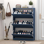 Shoe Cabinet with 3 Flip Drawers, Hidden Wood Shoe Cabinet,Freestanding Shoe Storage Cabinet for Entryway Hallway. 47.2" H*31.5" W*9.45" D