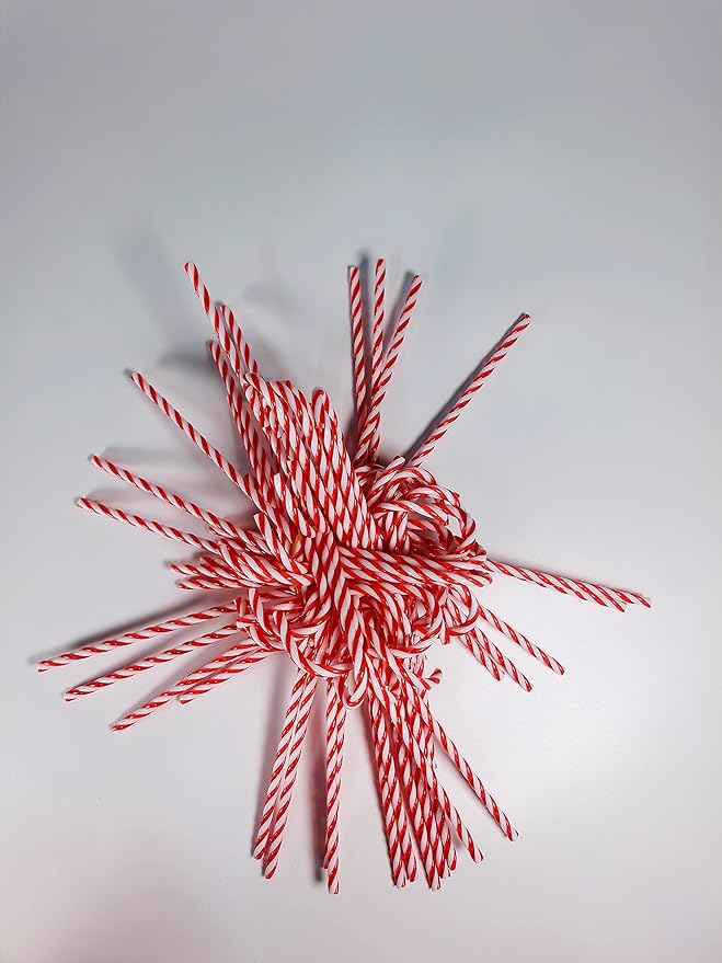 50 Pcs Christmas Candy Canes 5.9 inch Plastic Christmas Tree Hanging Ornaments Twisted Red White Crutch Candy Canes for Xmas Home Indoor Outdoor Party Decoration (red White)