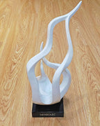 Abstract Sculpture Decor Modern Art Gift Holy Flame Figurine Statue for Home Office Living Dining Room White 16.5 Inch