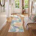 Dahlia Floral Washable Runner Rug for Hallway,2x6 Boho Multicolored Kitchen Runner Rug, Non Slip Fall Low Pile Carpet Runners for Hallway 6ft Bedroom Entryway Laundry,Multi