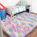 Rainbow Rug for Living Room, 6x9 Area Rug for Cute Girls Room, Bedside Indoor Floor Fluffy Shag Carpet, Plush Soft Rug for Bedroom Nursery Dorm Home Decor