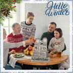 Lineshading 4 Pcs Winter Table Decorations Wooden Mittens Decor Winter Tiered Tray Decor Rustic Snowflake Mittens Block Signs Gift Farmhouse Christmas Centerpiece for Wonderland Party Kitchen Home