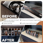 Targum Belt Organizer for Large Buckles – Extra-Wide Acrylic Belt Organizer with 7 Compartments for Closet and Drawer