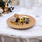 Hosley Set of 4, Gold Metal Decorative Charger Plate- 12" Diameter. Ideal GIFT for Wedding, Party Favor, Birthday
