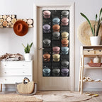 Fixwal Hat Organizer for Baseball Caps, 27 Pocket Over The Door Hat Rack for Storage Closet Wall, Cap Holder Hanger with Large Clear Pockets & 3 Hooks, Hat Storage to Protect and Display, Black