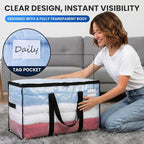 TAILI Extra Large Moving Bags, 6 Pack Clear Heavy Duty Totes For Storage with Visible Window, Wrap Around Handles, Storage Bags for Space Saving, Alternative to Moving Boxes