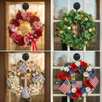 Strong Suction Cup Wreath Hanger for Front Glass Door - 20lb Vacuum Hooks for Window & Bathroom - Damage-Free, Reusable Outdoor Christmas Wreath Holder for Holiday Decor, 2-Pack (Black)