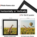 10 x10 Picture Frame Set of 3, Black Wooden Frame 10 x10 Square Wall Gallery Poster Photo frame with Horizontal and Vertical Formats for Wall Hanging best gift