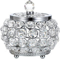 Hipiwe Crystal Jewelry Box with Glass Lid Small Trinket Organizer Mirrored Treasure Box Ring Holder Earrings Necklace Storage Box Keepsake Gift Box for Home Dresser Decor, Silver
