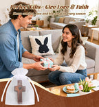 30Pcs Wooden Cross Fidget with Organza Bags Cross My Heart/ Encouragement Gift Handcrafted Walnut Pocket Cross Handheld Prayer Stress Relief Christian Faith Gifts Religious Easter Day Gifts (Brown）
