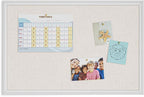 U Brands Farmhouse Bulletin Board, Linen Covered Corkboard with White Wood Frame, 30" x 20" (6711U00-01)