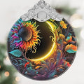Sun and Moon Stained Glass Hanging Ornament - Christmas Tree Decoration Idea