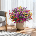 Ivydale Artificial Flowers for Outdoor 24 Bundles Fake Mums UV Resistant Silk Daisy Faux Plants for Outside Planter Home Porch Patio Window Box Decor, 4 Color Mixed