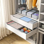 DIMJ Drawer Organizers Cloths, Closet Underwear Organizer, 15 Packs Foldable Closet Organizers, Sock Drawer Organizer, Fabric Dresser Drawer Dividers for Clothes Underwear Bras Socks