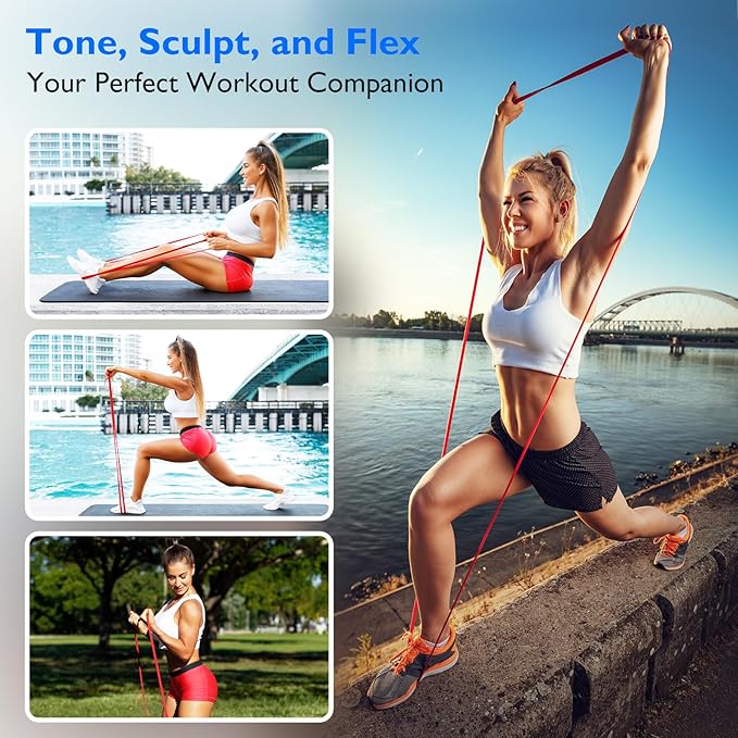 FitBeast Resistance Bands Set, Pull Up Assist Bands for Strength Training, Powerlifting, Muscle Toning, Yoga, Mobility Exercises, Rehabilitation, Full-Body Workout