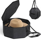SLEEPING LAMB Hat Box for Travel and Storage, Collapsible Cowboy Cap Organizer for Closet with Handles, Hat Boxes for Men and Women Storage Large Cap Case Carrier with Cardbord, Black